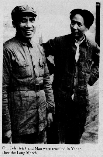 Chu Teh (left) and Mao were reunited in Yenan after the Long March.